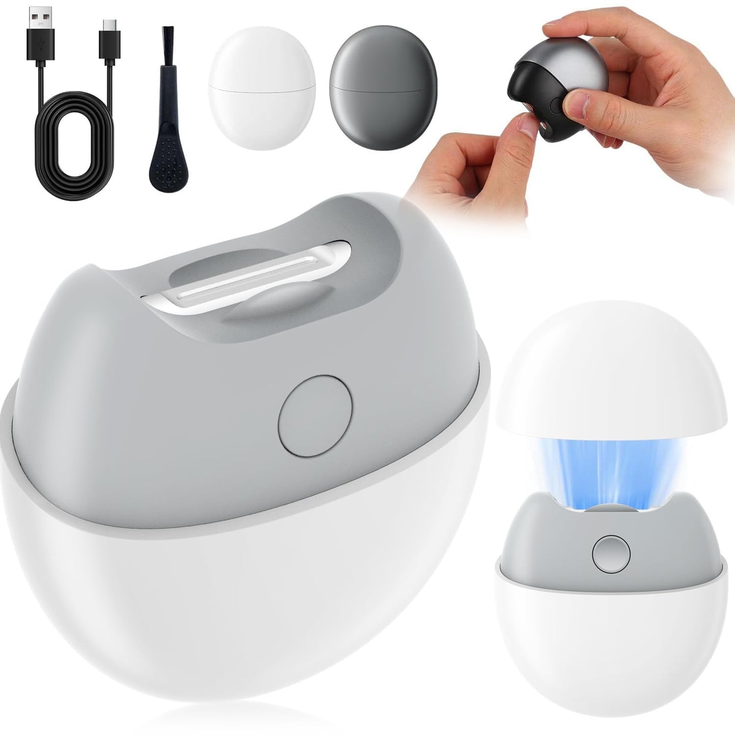 4 in 1 Electric Automatic Nail Clipper, 2026 Upgraded Electric Nail Clipper Automatic Nail Trimmer with Light & Nail Scraps Storage 2 Speeds Electric Fingernail Clippers for Seniors Adults (White)