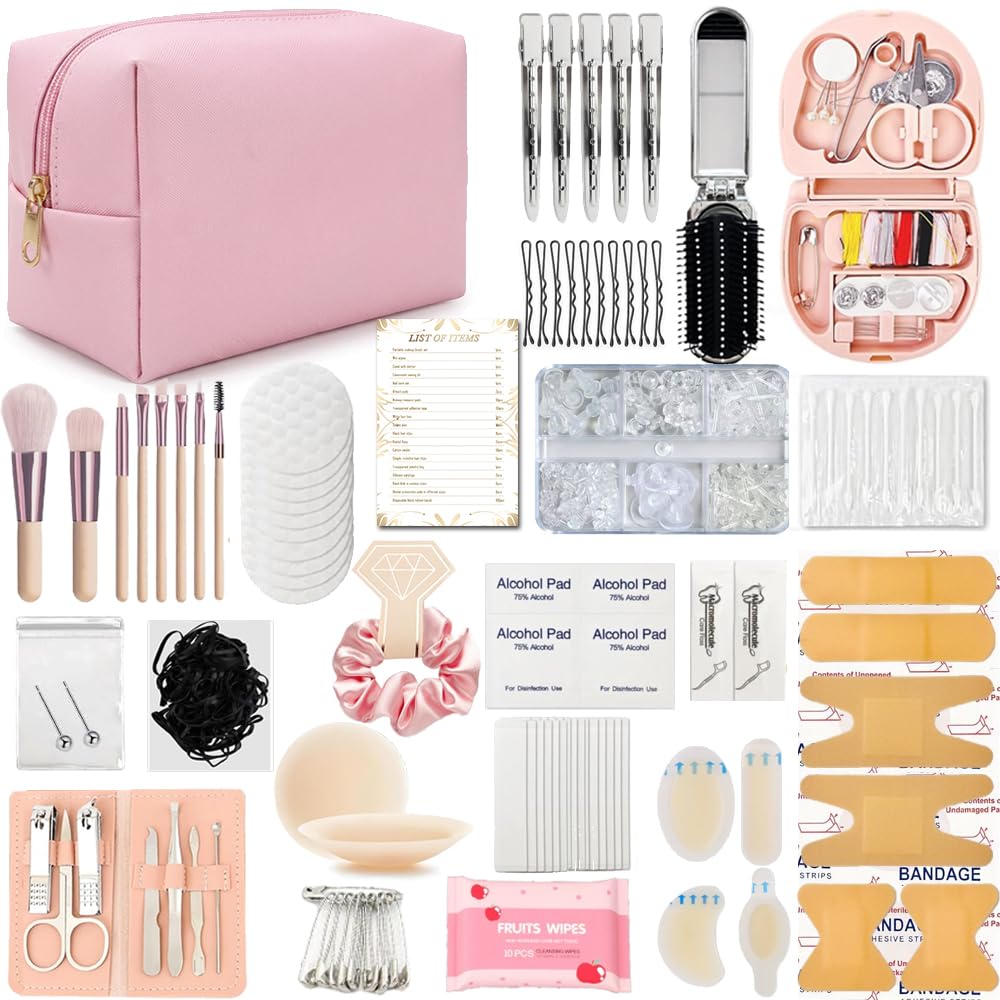 Emergency Kit for Women – Mini Emergency Kit with 50+ Essentials, Bridal & Wedding Day Survival Kit, Travel Safety Kit, Compact Women’s Emergency Kit