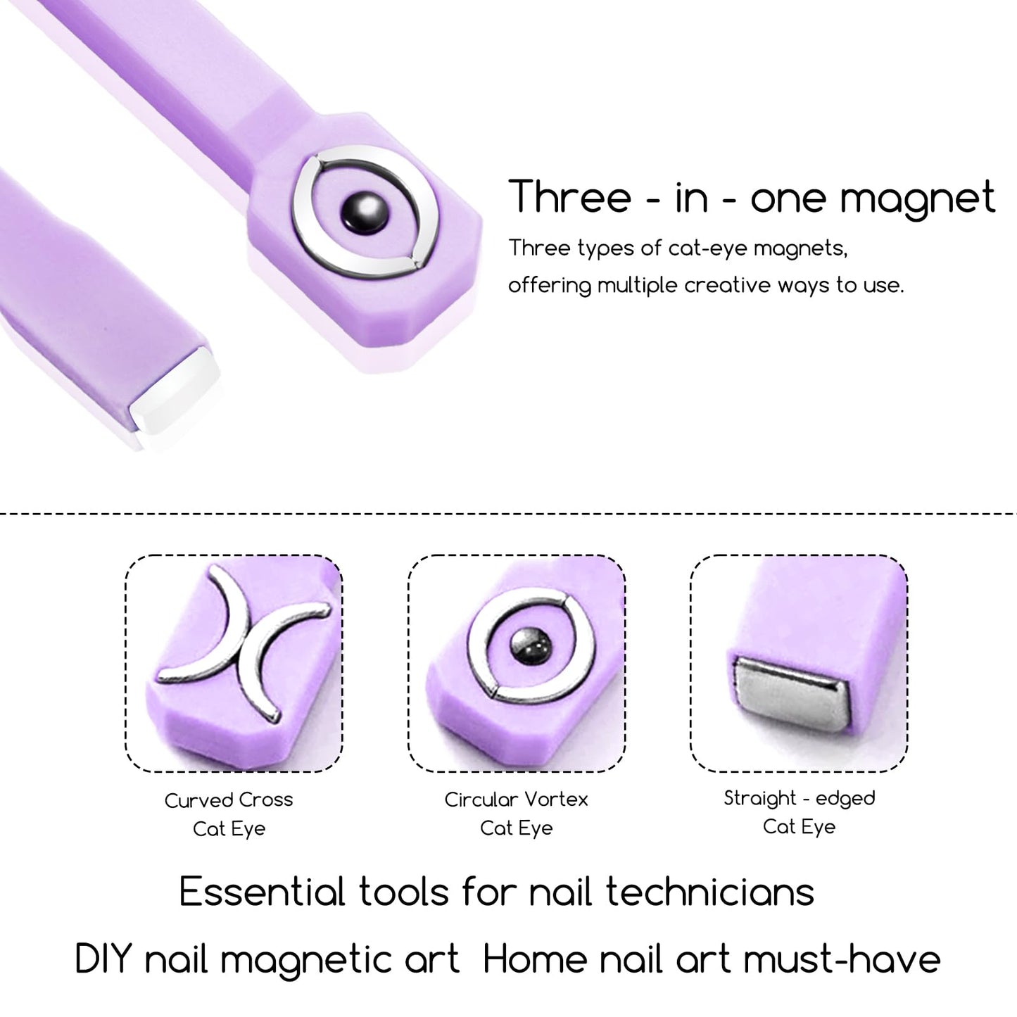 WOKOTO 6 Pcs Cat Eye Nail Art Magnet Pen Set with 4 Y/O Iron Stencils, Multi-Styled Cat Eye Magnet Tools for Heart Ring French Tip Cat Eye Nails, Beginner-Friendly DIY Nail Kit, Salon-Quality Tools