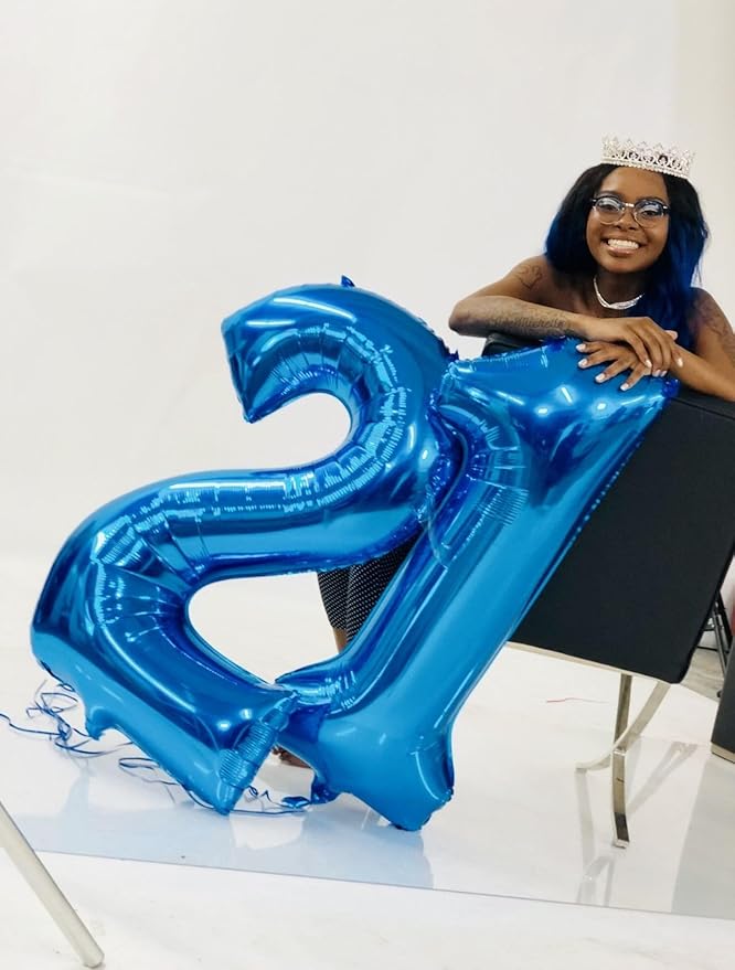 Number Dark Blue Balloon 27, Large Happy 27 Birthday Decoration for Men & Women 2 7 27 72, Foil Number Balloons for Wedding Graduation Celebration Anniversary Supplies