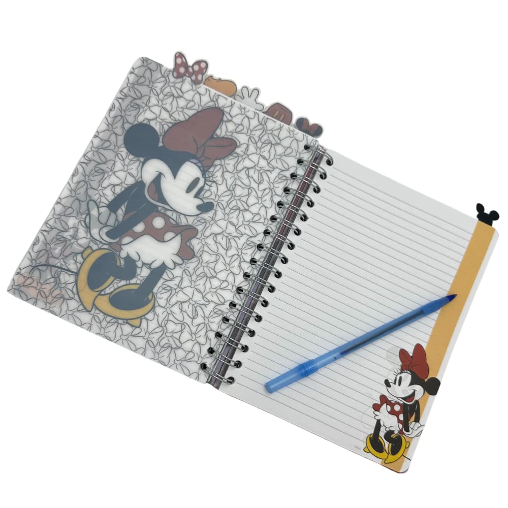 Disney Minnie and Mickey Mouse Journal Notebook, Spiral Bound, 144 Lined Pages, 8 x 7 inches, Red