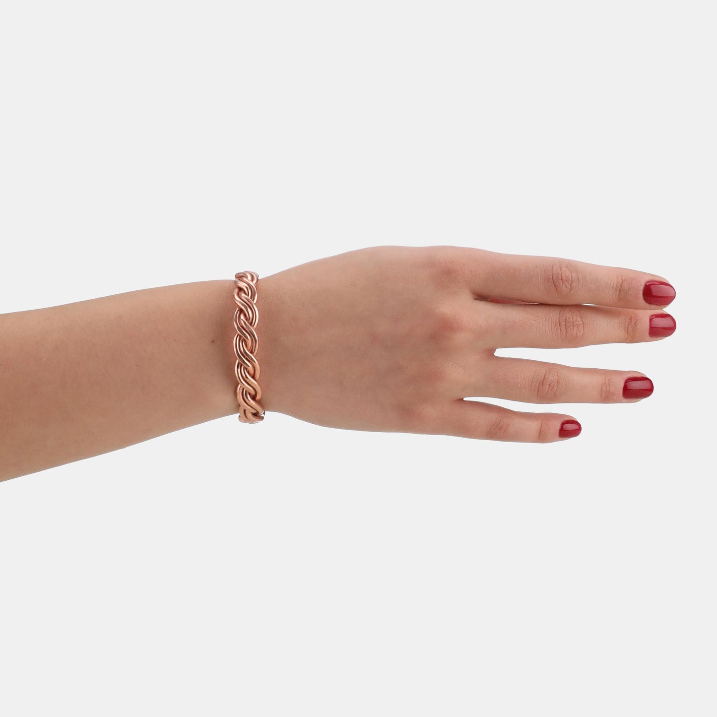 tunarts Handmade Elegant Copper Bracelet for Women and Men-Pure Copper Bracelet for Pain Relief-Adjustable,Thickest,Twisted Copper Wire Bracelet (red helix)