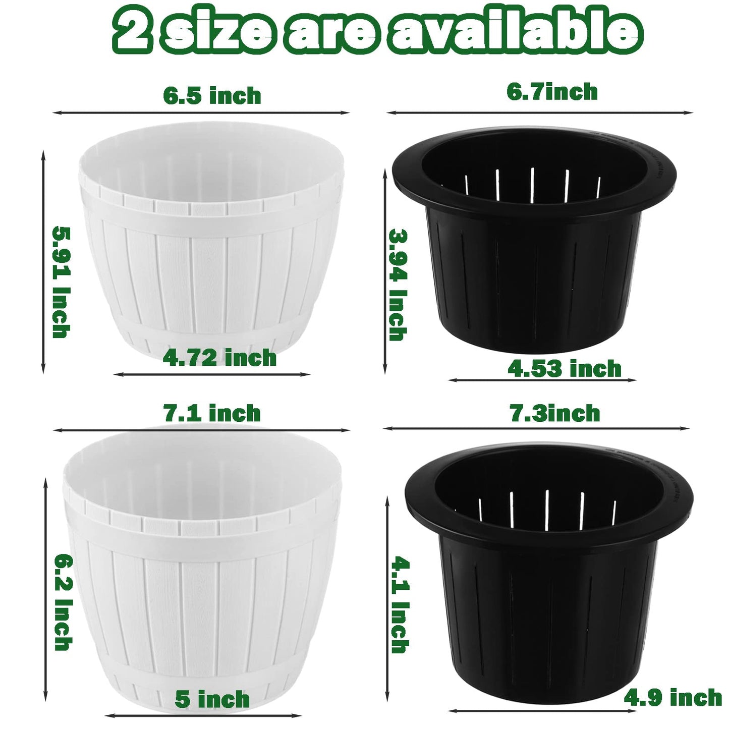 3 Packs 6.5 Inches Self Watering Pots for Indoor Plants Large Plastic African Violet Pots Home Flower Pot Planters for Devil's Ivy, Spider Plant, White