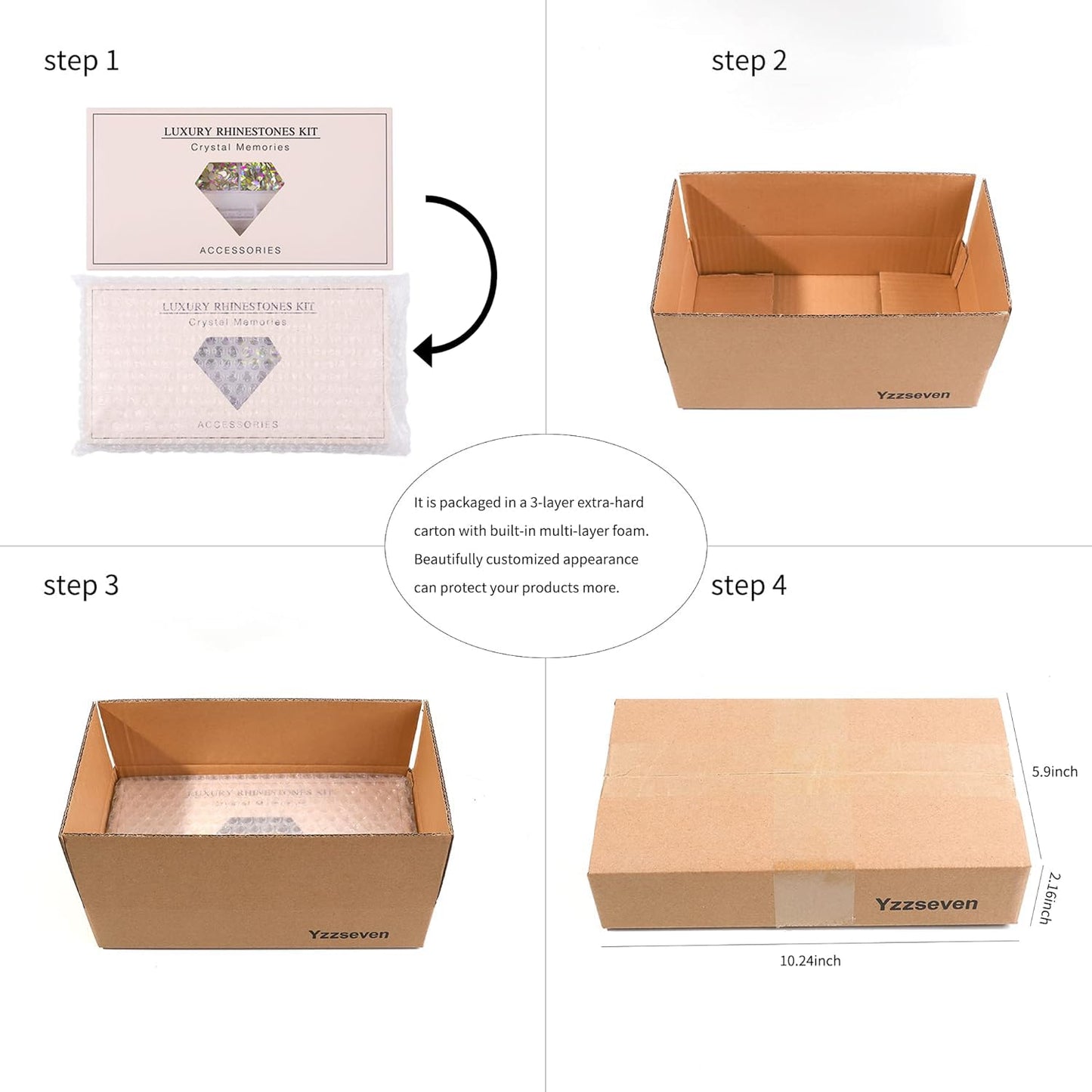 Yzzseven 12 Types of 600 Crystal AB Diamonds + 2500 Flat Rhinestones Mix 20 Styles Flatback DIY Crafts Rhinestone Crystals 3D Ornament‌s Flat Back Stones Set + Tweezers + Drill Pen