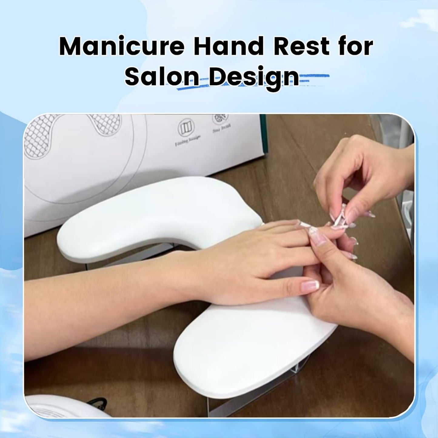 Arm Rest for Nails,U-shaped Manicure Nail Hand with phone holder Rest Pillow Cushion,Foldable PU Leather Nail Tech Arm Rest for Nails Tech,Foot Hand Rest (Beige)