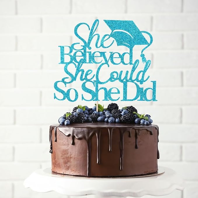 She Believed She Could Graduation Cake Topper