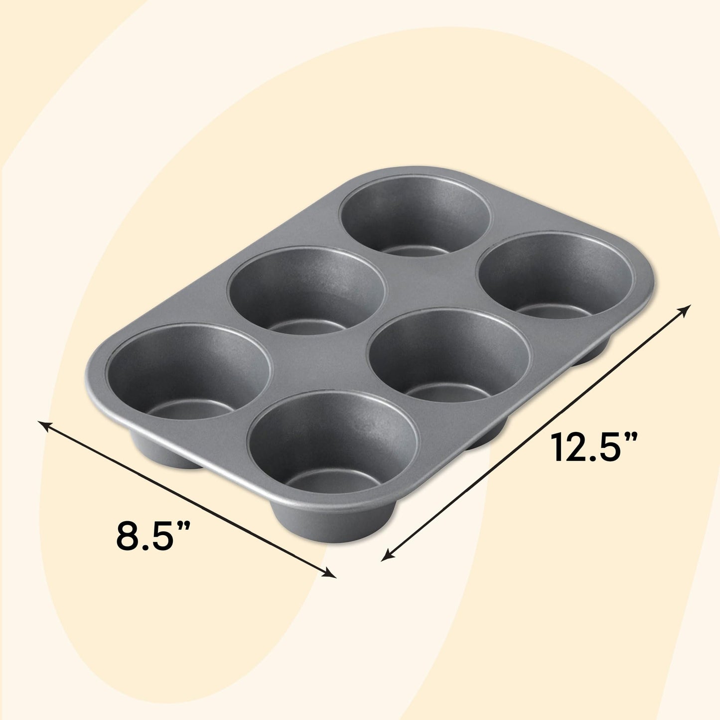Wilton Everyday Non Stick Jumbo Muffin Pan for Oversized Muffins and Cupcakes, Made without PFAs, 6 Cup Capacity