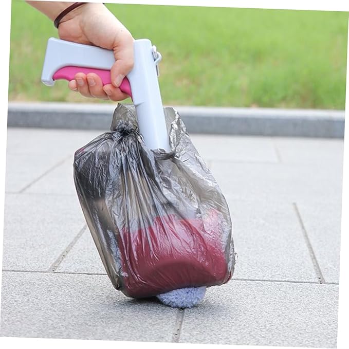 SEWOART Poop Scoop Handle Waste Pickup Shovel for Dogs and Cats Outdoor Cleaning Tool Rosy Easy One-Handed for Quick Cleanups