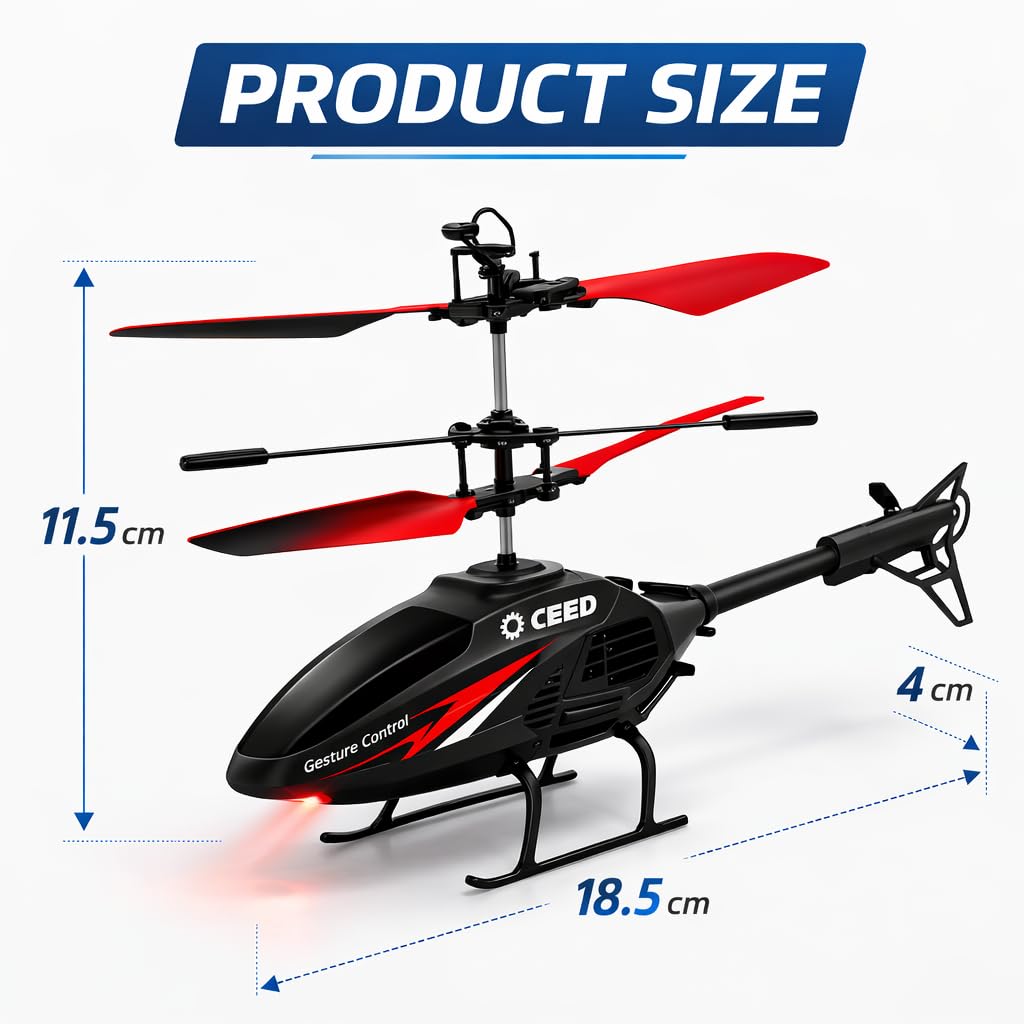 Gesture Control RC Helicopter Toy for Kids – Remote Control Helicopter Alternative, Fly with Your Hand, No Remote Needed, Easy Indoor Helicopter Toy for Boys & Girls Ages 8+