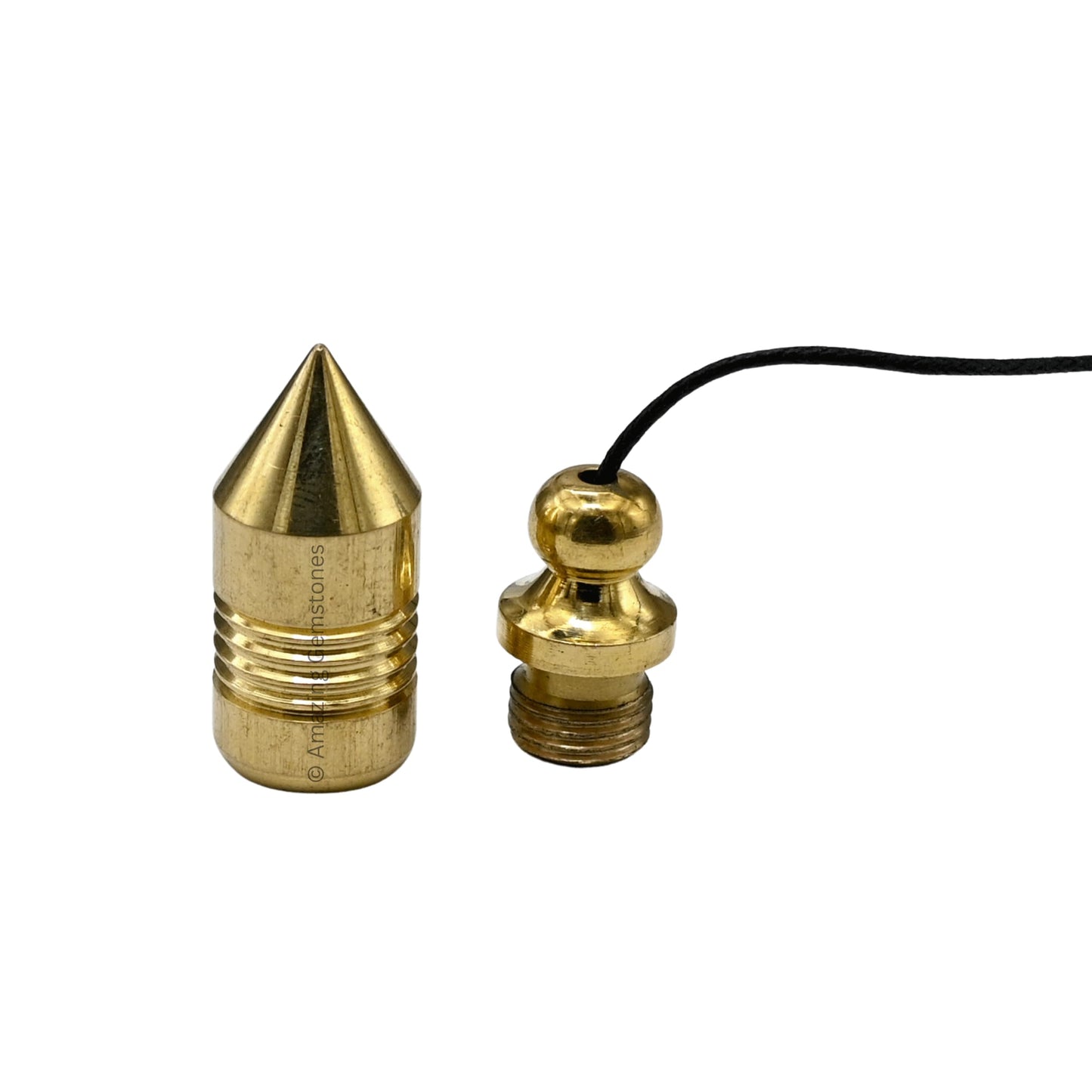 Amazing Gemstone Healing Metal Pendulums for Divination, Gold 4 Ring Cone with Plate Steel Copper Pendulum High Energy Pendulo de Bronce Pendulos de Mesa MP85