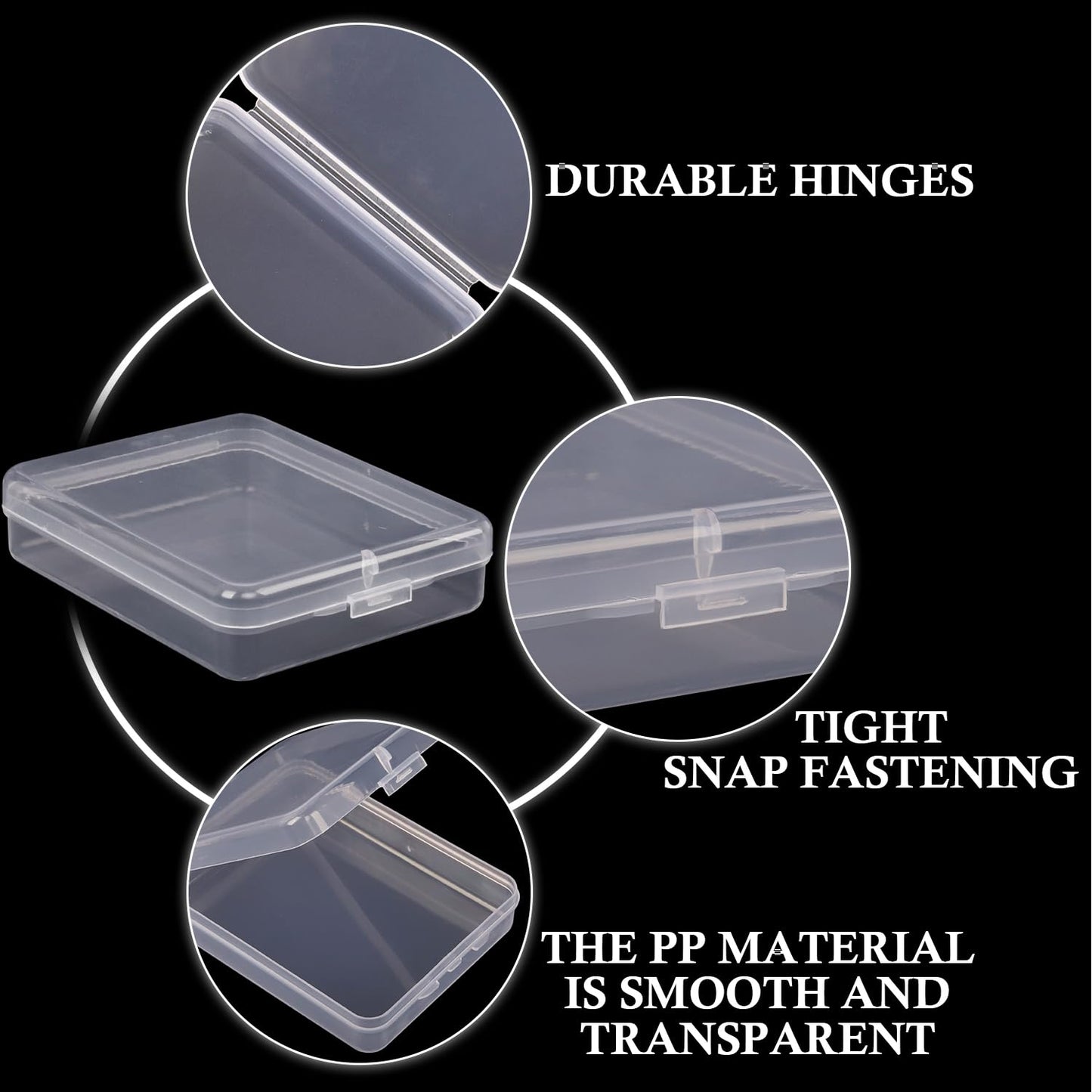 Nsmykhg Small Plastic Storage Containers - 24 Pack Clear Boxes for Beads, Jewelry, and Craft - Stackable Mini 4.3"x3.5"x1.1"
