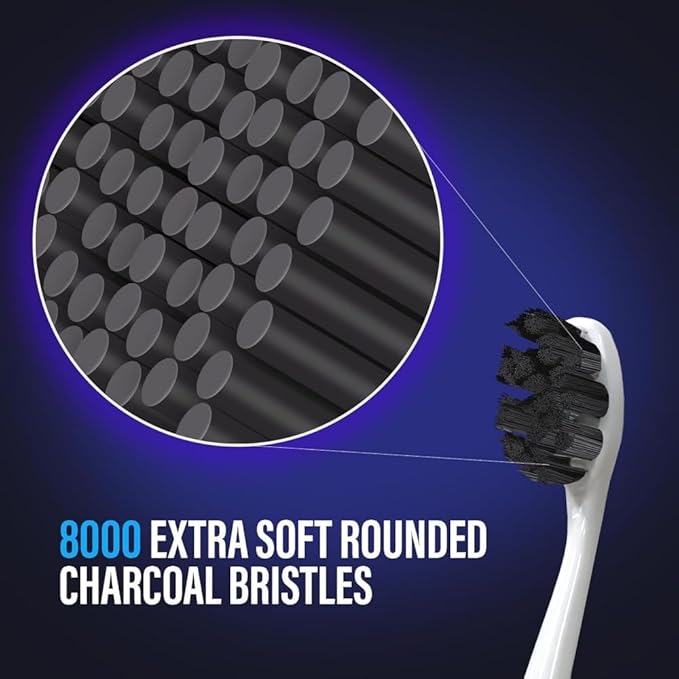 GuruNanda Butter on Gums Charcoal Toothbrush - 8,000+ Softex Bristles for Sensitive Teeth & Gums, Aids in Teeth Whitening, Extra Soft (1 Count)