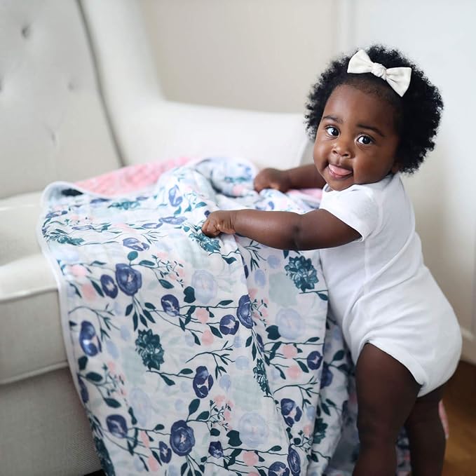 Aden + Anais Essentials Dream Blanket, Muslin Baby Blankets for Girls & Boys, Ideal Lightweight Newborn Nursery & Crib Blanket, Unisex Toddler & Infant Bedding, Shower & Registry Gift, Flowers Bloom
