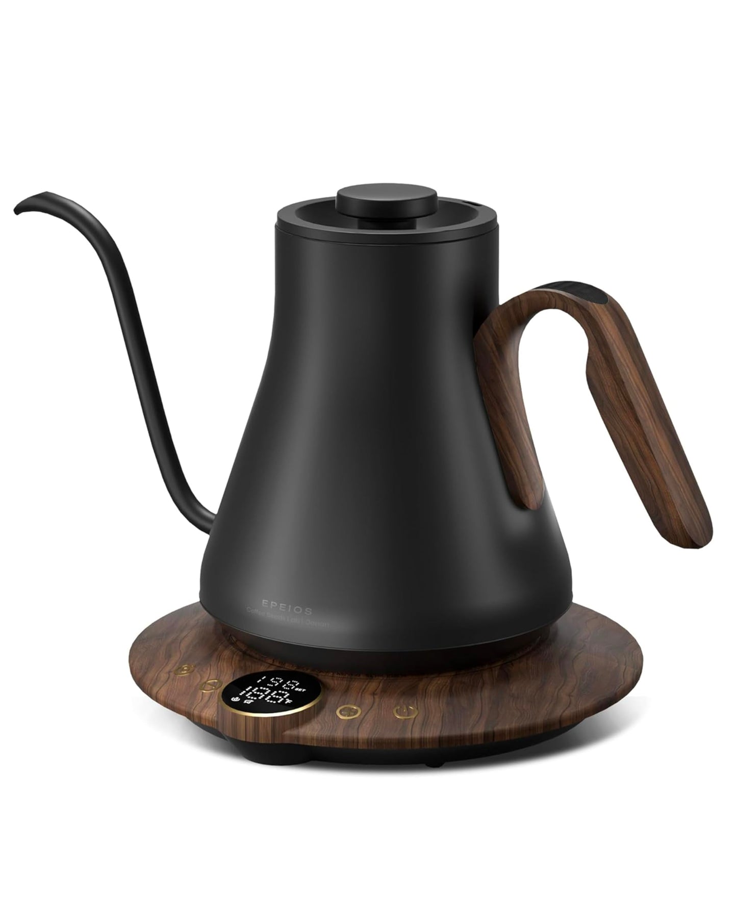 INTASTING Gooseneck Electric Kettle, ±1℉ Temperature Control, Stainless Steel Inner, Quick Heating, for Pour Over Coffee, Brew Tea, Boil Hot Water, 1500W/0.9L (Glossy Black)