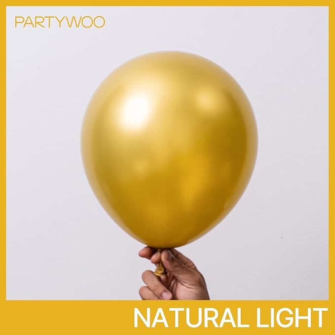 PartyWoo Gold Balloons 85pcs Different Sizes of 18 12 10 5 Inch Gold Balloon Arch Kit Garland for Birthday Wedding Anniversary Baby Shower Graduation Retirement Casino Party Decorations Gold-G101