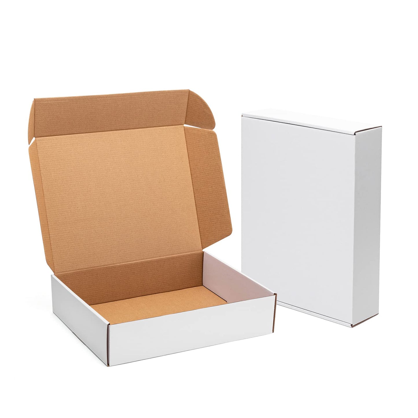 Timirog Shipping Boxes 13x10x3 Inches 20 Pack White Corrugated Cardboard Mailing Box for Small Business, Tab Locking Literature Mailer Packaging Supplies for Packing Book Gifts Craft