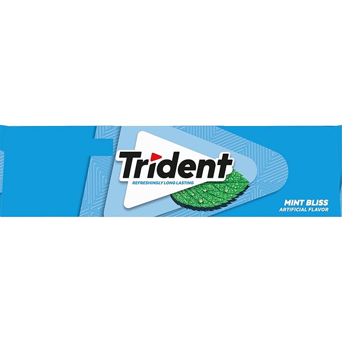 Trident Mint Bliss Sugar-Free Chewing Gum, 12 Packs of 14 Pieces (168 Total Pieces)