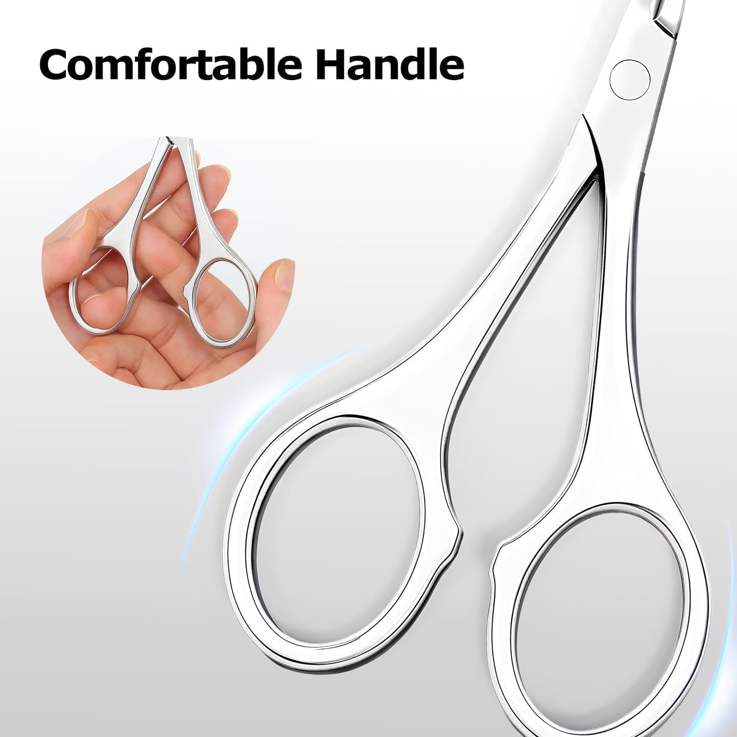 Criyar Scissor-like Handle Cuticle Nippers with Spring Action, Fine Blade Cuticle Trimmer and Remover for Manicure Pedicure Nail Tools and Supplies, Nail Scissors & Nail Clippers (Silver-1 PACK)