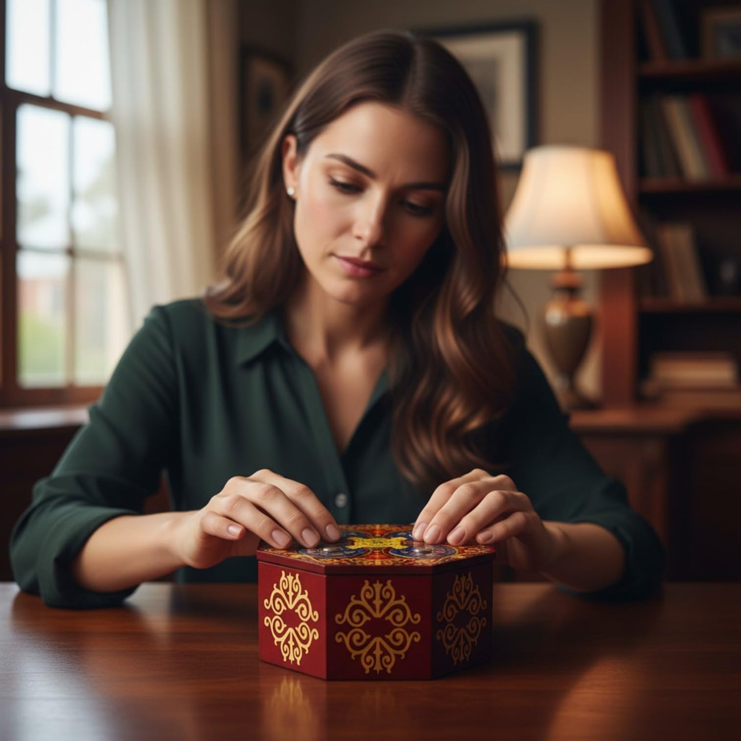 Magic Spin Secret Puzzle Box- Money and Gift Card Holder in a Wood IQ Tricky Lock Box with Hidden Compartments Brainteaser