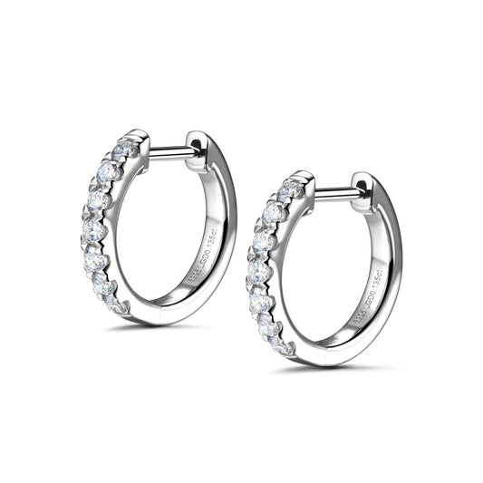 Agvana 0.46 Ct. Tw. Lab-Grown Diamond Hoop Earrings in Sterling Silver (D-E Color, VS Clarity) Fine Jewelry for Women Anniversary Birthday Gifts for Women Her, Size 12MM