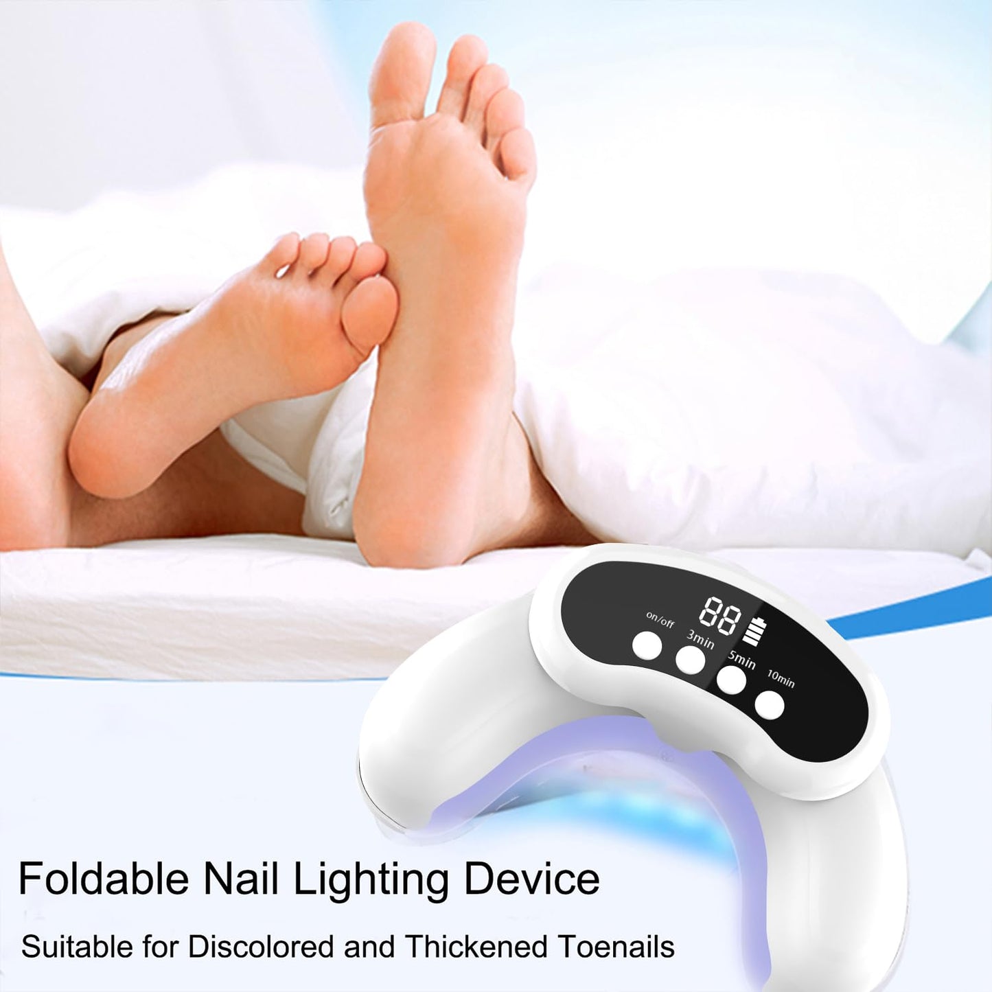 UV Nail Lamp-Nail Cure Lamp Nail Dryer for Gel Polish, Toe Nail Fungus Treatments Led Light with Automatic Sensor & 3 Timers