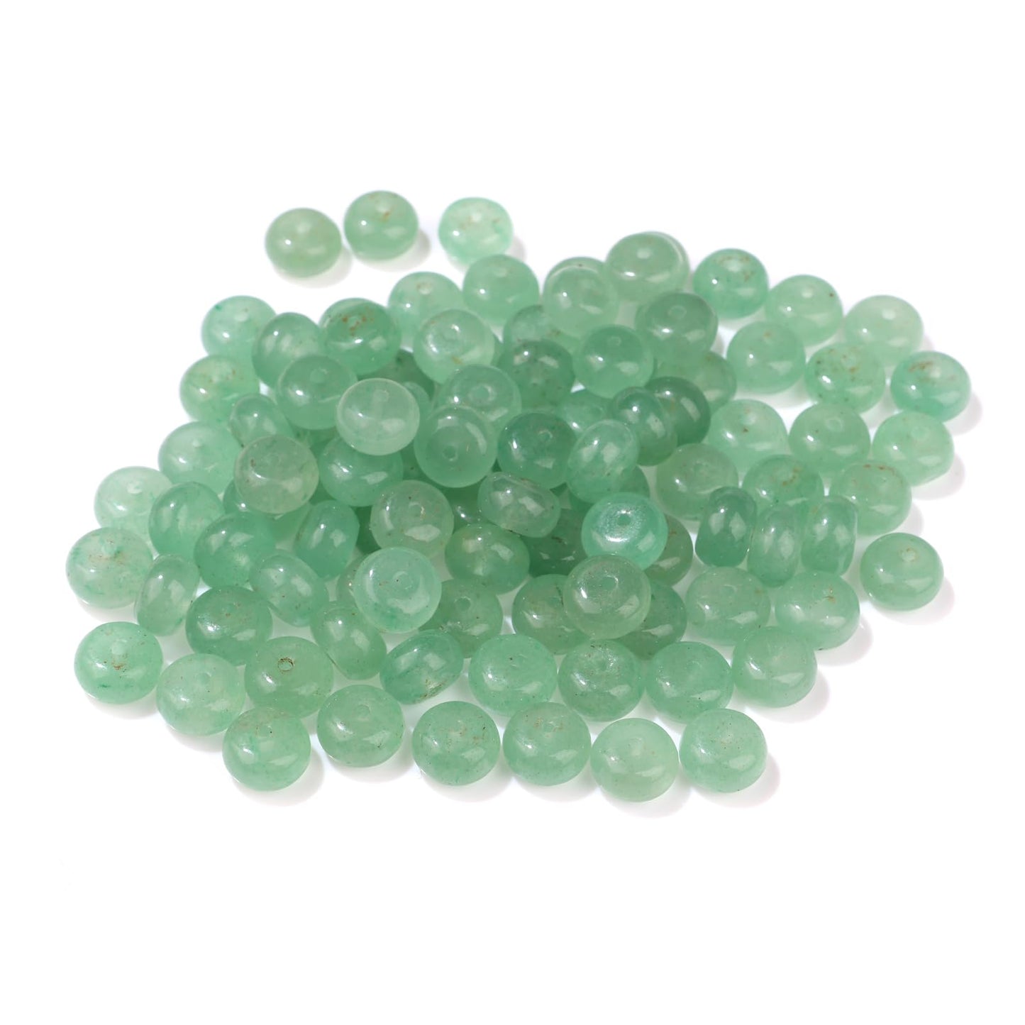 Raicegs 100pcs 5×8mm Rondelle Green Aventurine Beads Natural Gemstone Beads Abacus Disk Stone Loose Beads for Jewelry Making DIY Bracelets Necklace