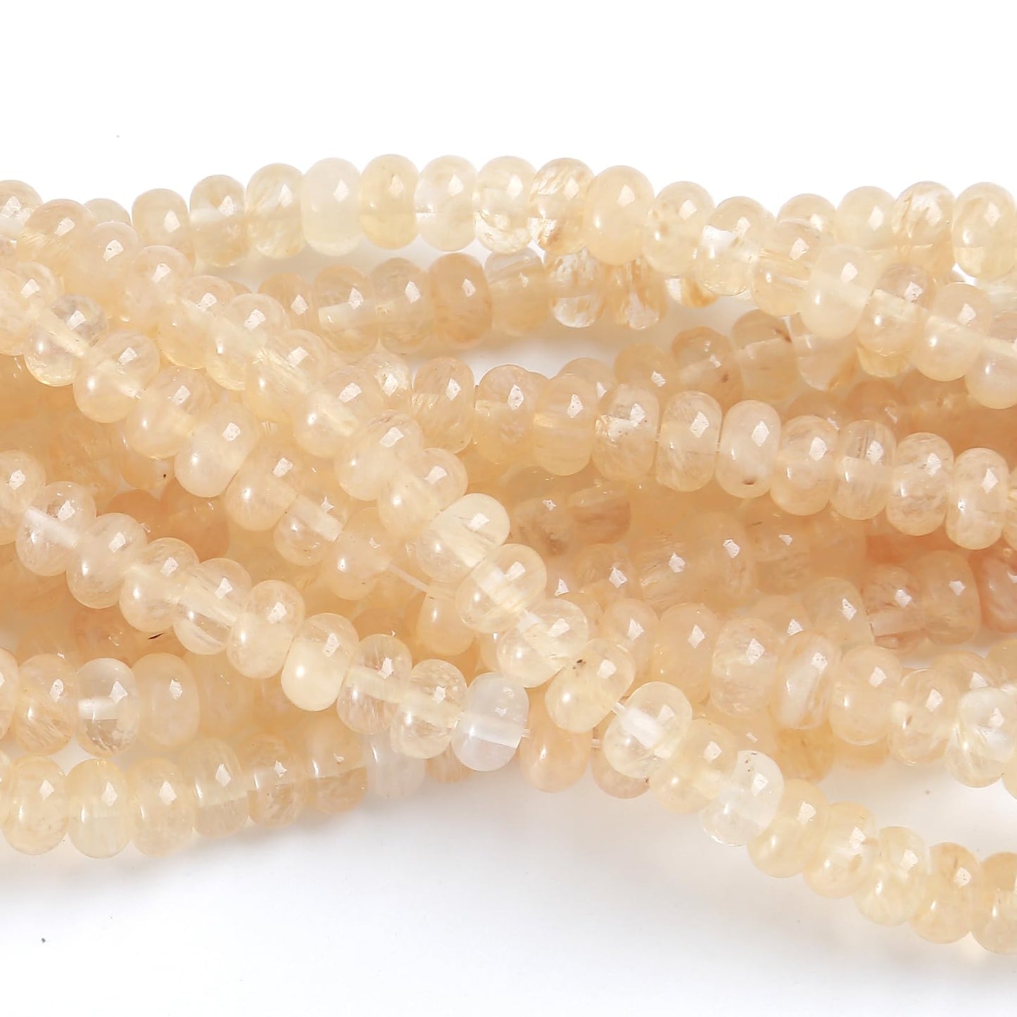 76pcs 5x8mm Natural Stone Tea Watermenlon Jade Rondelle Spacer Loose Beads Abacus Disk Stone Round Loose Gemstone Beads for Jewelry Making DIY Bracelet Necklace