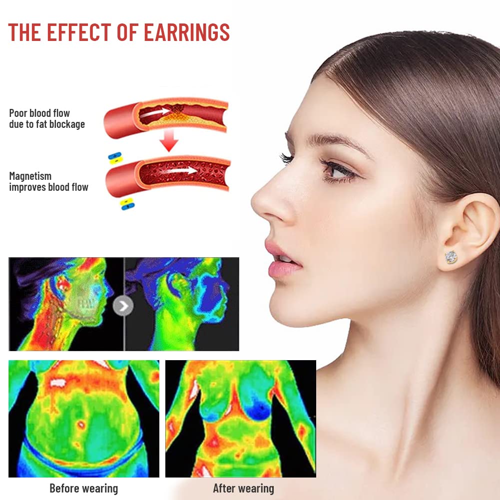 6MM Magnetic Stud Earrings for Men, Non-piercing CZ Studs, Hypoallergenic Stainless Steel Lymphatic Magnetic Earrings,Clip On Earrings For Men