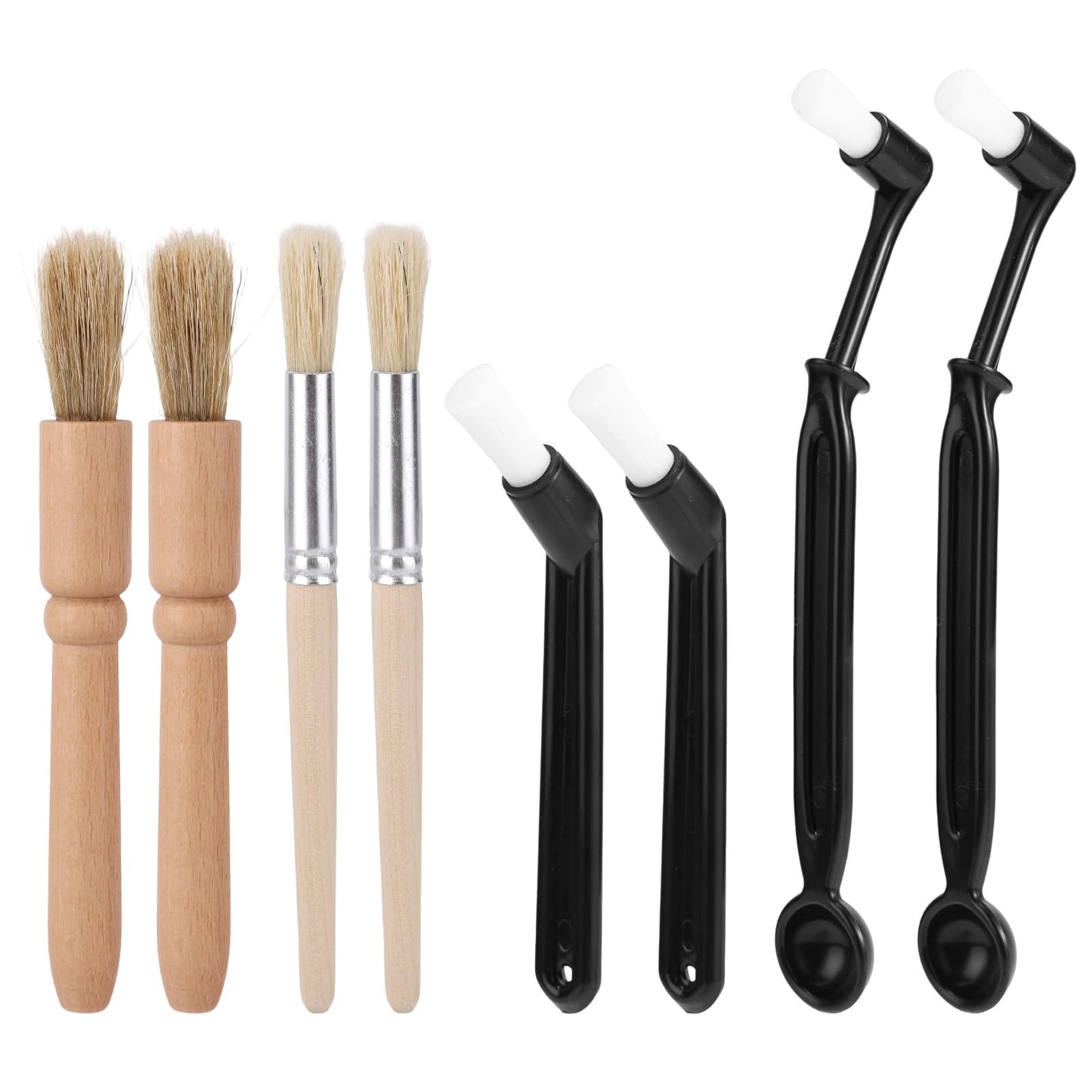 8pcs Coffee Cleaning Brush Set, Espresso Machine & Grinder Cleaning Brushes Long Handle Flexible Brush Cleaner and Scoop Tool for Clean Coffee Maker Grinder Brew Head and Barista Accessories