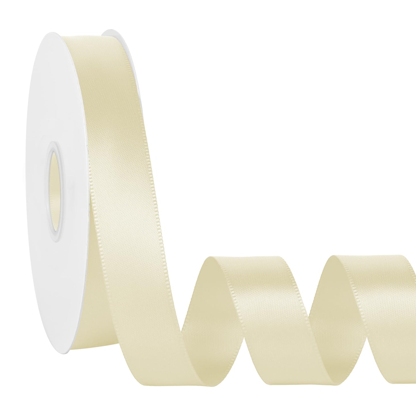 Simplegoal Ivory Double Faced Satin Ribbon 7/8 Inch x 60 Yards Continuous Roll for Gift Wrapping Crafts Bouquet Wedding Decoration