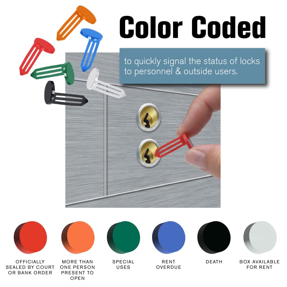 BankSupplies Keyhole Signals - Black Death Signal - Box of 25 - Non-Chip - Reusable & Long-Lasting - At-a-Glance Organization - Color Coded Plugs