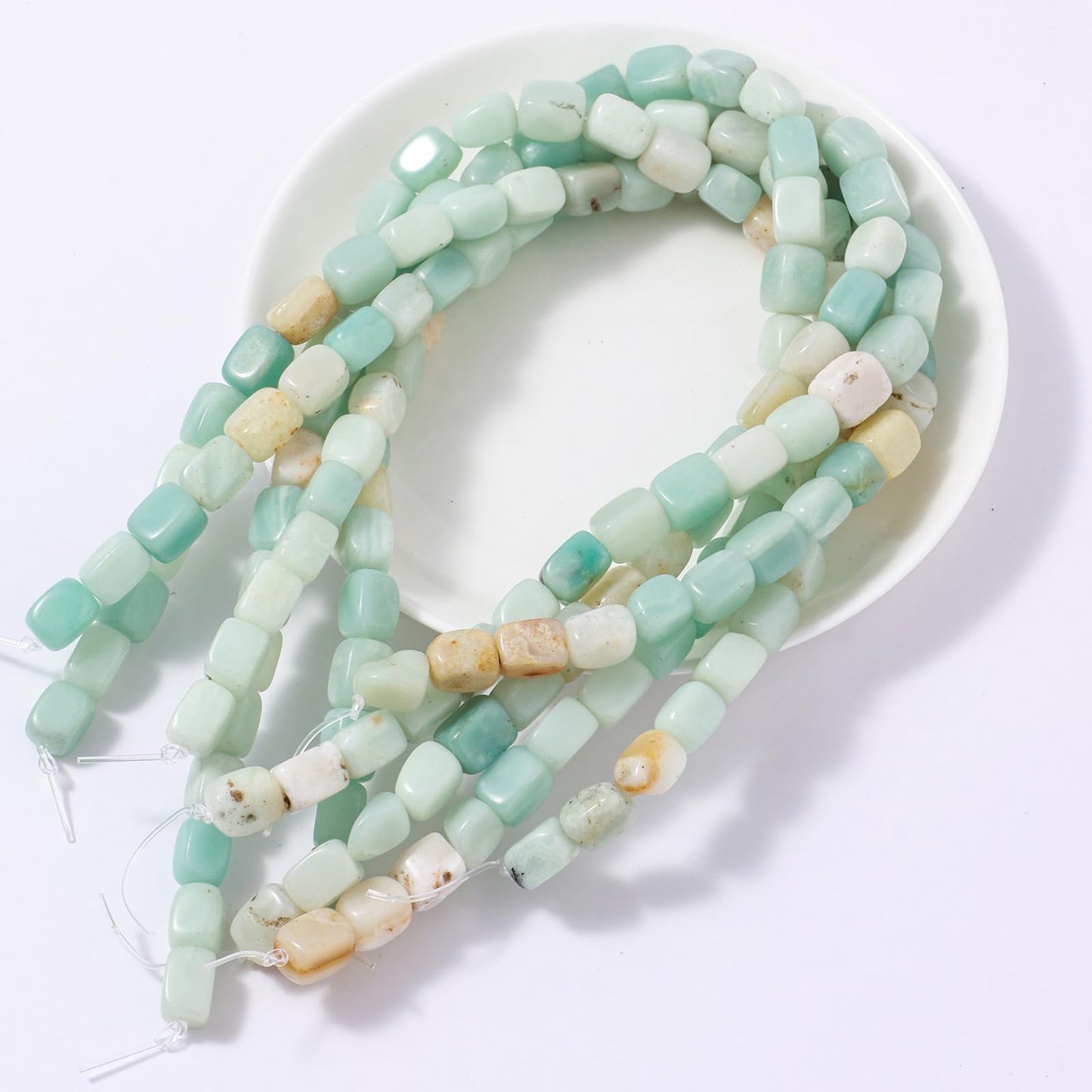 Natural Large Amazonite Cube Stone Beads 8x11mm 38cm/str Loose Semi Gemstone Stone Square Beads for Making Bracelets Necklace