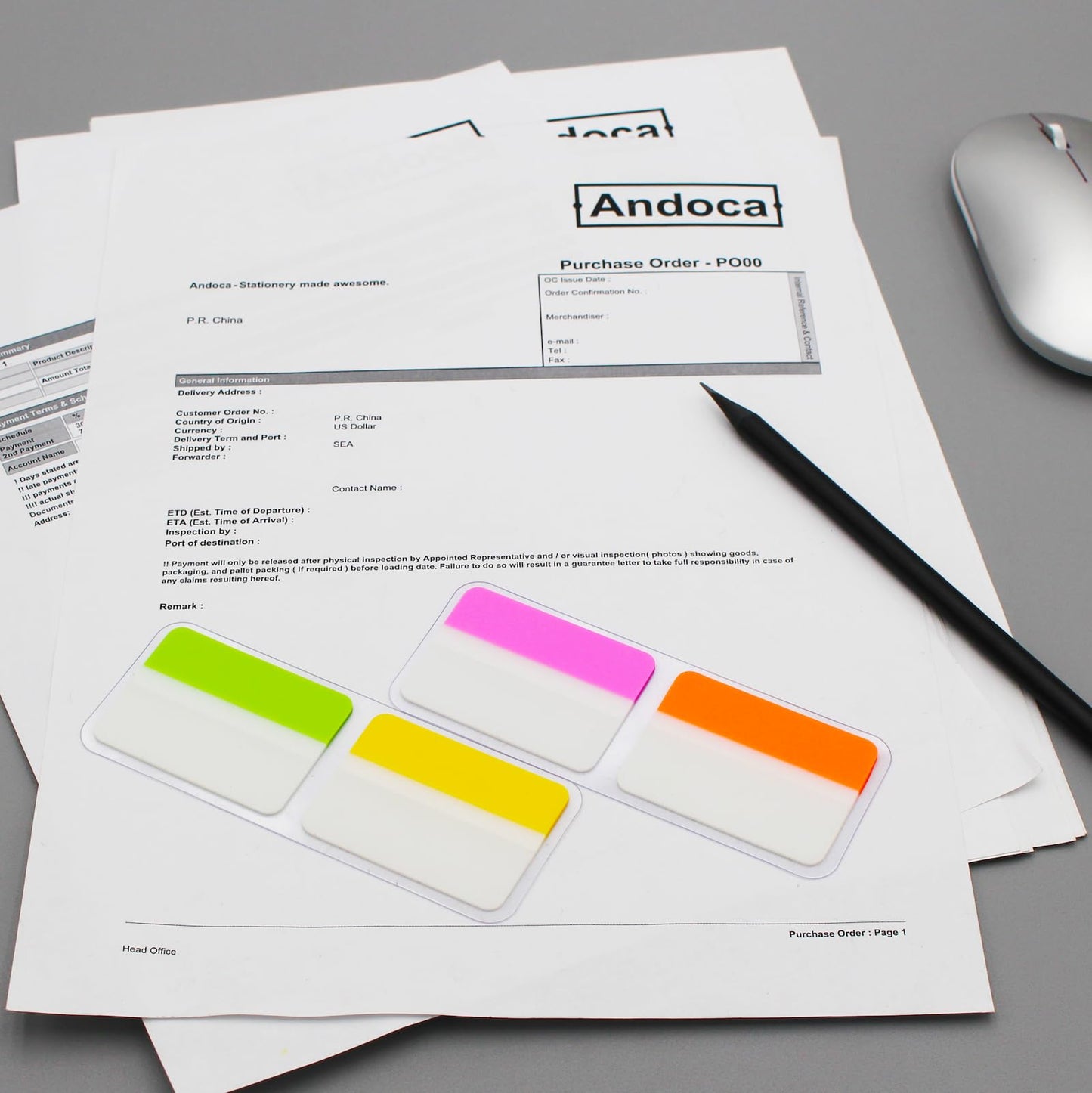 Extra Thick Tabs Flags Assorted Bright, 2 x 1.5 Inch Sticky Tabs, Easy to Post, 24 Tabs/Color, 96 Pages Total