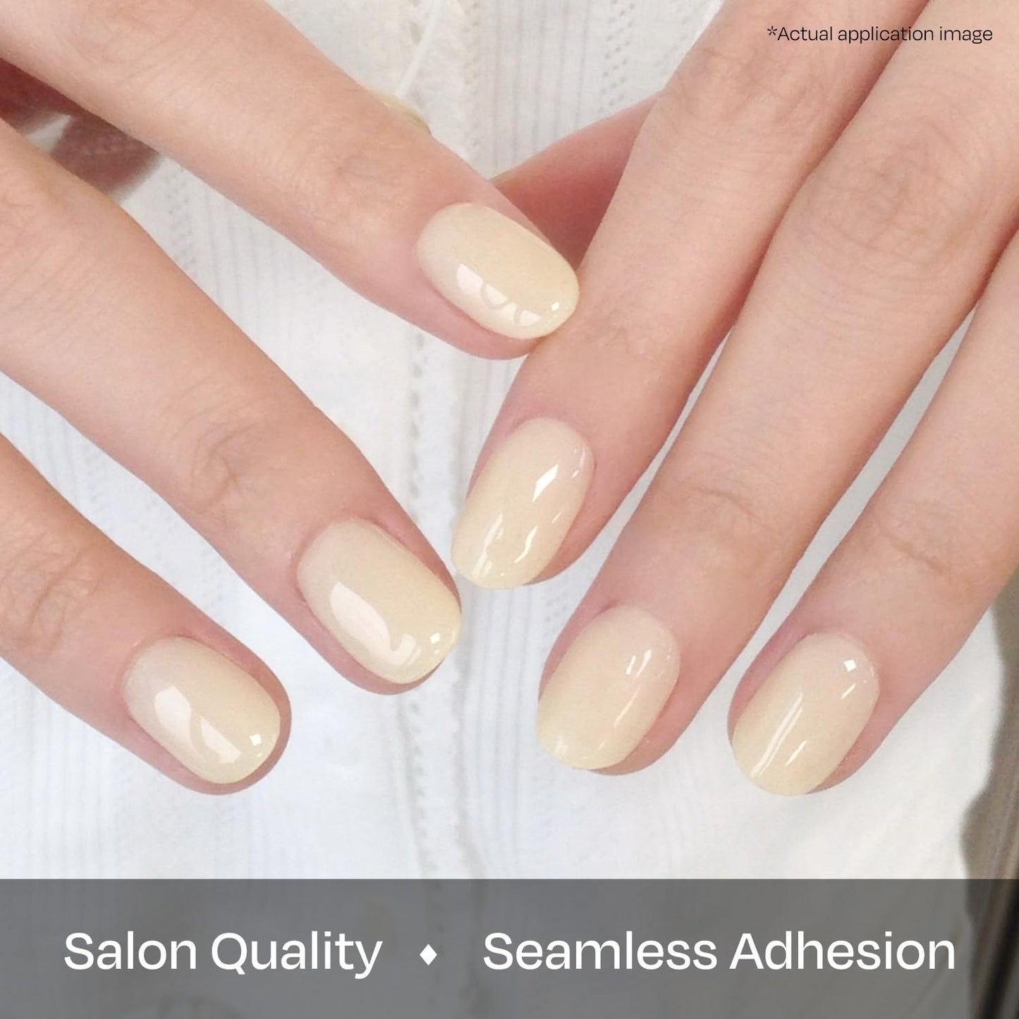 ohora Semi Cured Gel Nail Strips (N Butter Veil) - Syrup, Yellow, Works with Any Lamps, Salon-Quality, Long Lasting, Easy to Apply & Remove - Includes 2 Prep Pads, Nail File & Wooden Stick