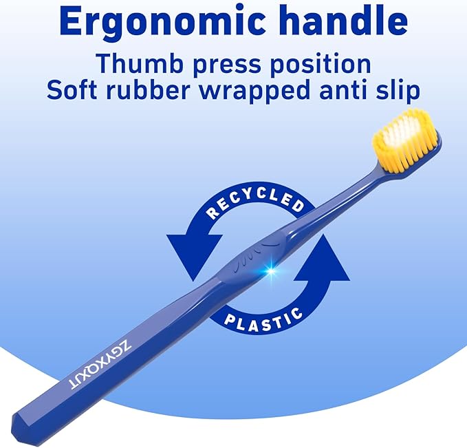 Adult Wide Head Soft Hair Toothbrush, Manual Toothbrush, Excellent Cleaning Effect for Large Head, Ultra Soft Brush Double Bristle Cleaning Effect is Better 4count（Pack of 1）