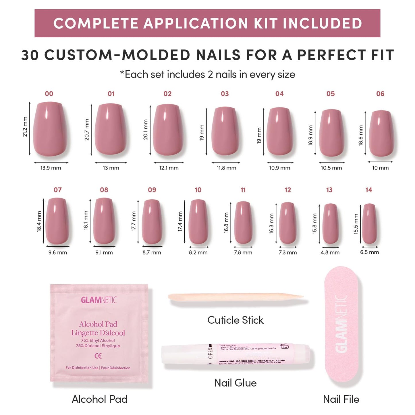 Glamnetic Press-On Nails Bundle - Mauve Affair & Fall Mauve | 2 Muted Purple Fake Nails in Medium Coffin & Short Oval | Durable, Salon-Quality Nail Kits