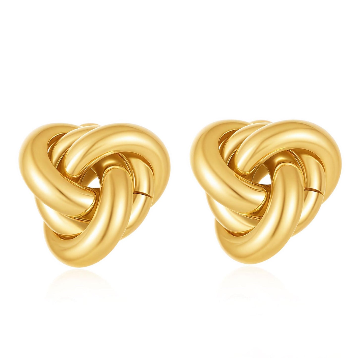 Gold Plated Knot Earrings 14K Gold Link Drop Dangle Earring Lightweight Trendy Earring for Women