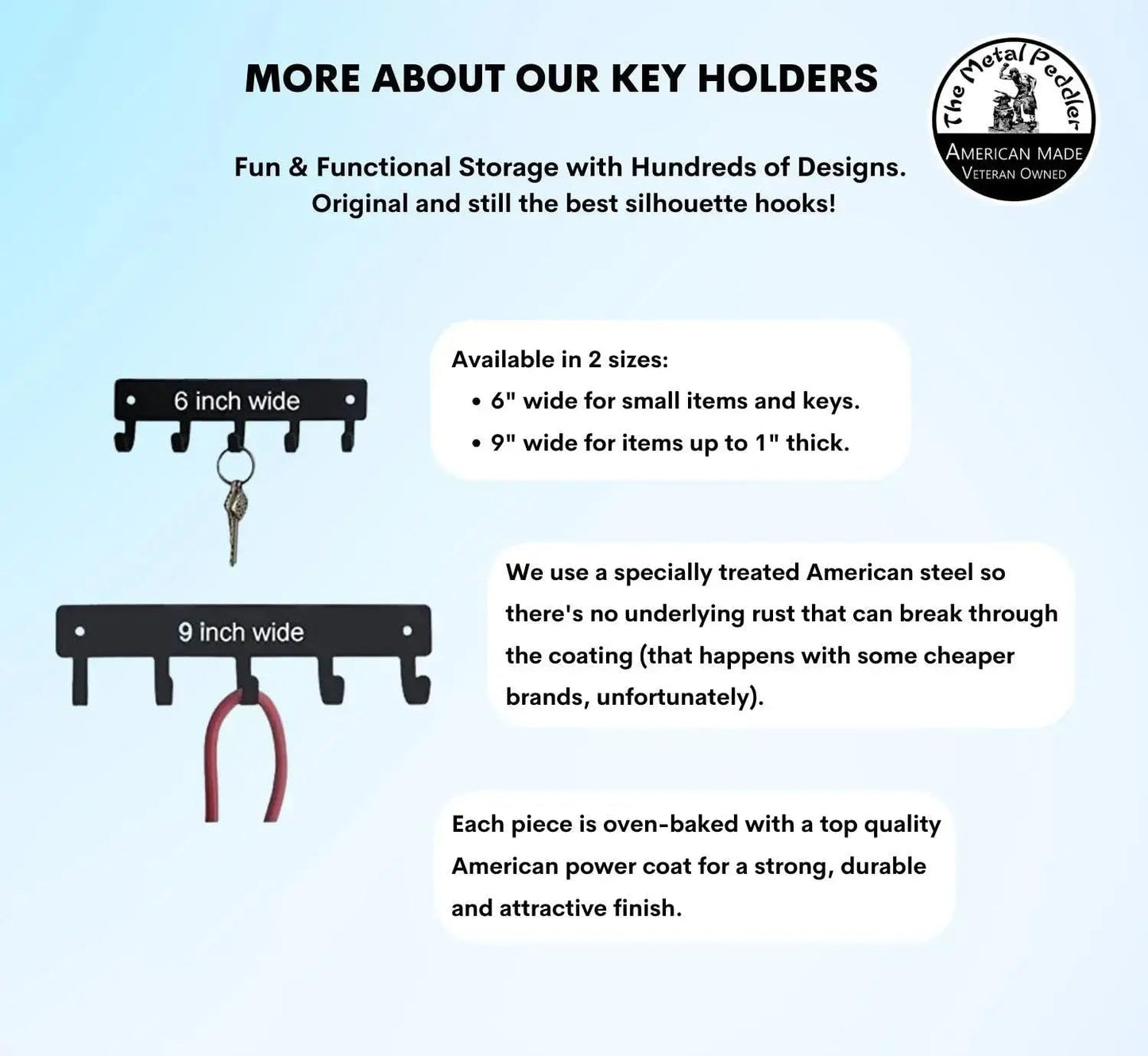 The Metal Peddler Miniature Pinscher Key Holder for Wall - Small 6 inch Wide with 5 Hooks - Made in USA