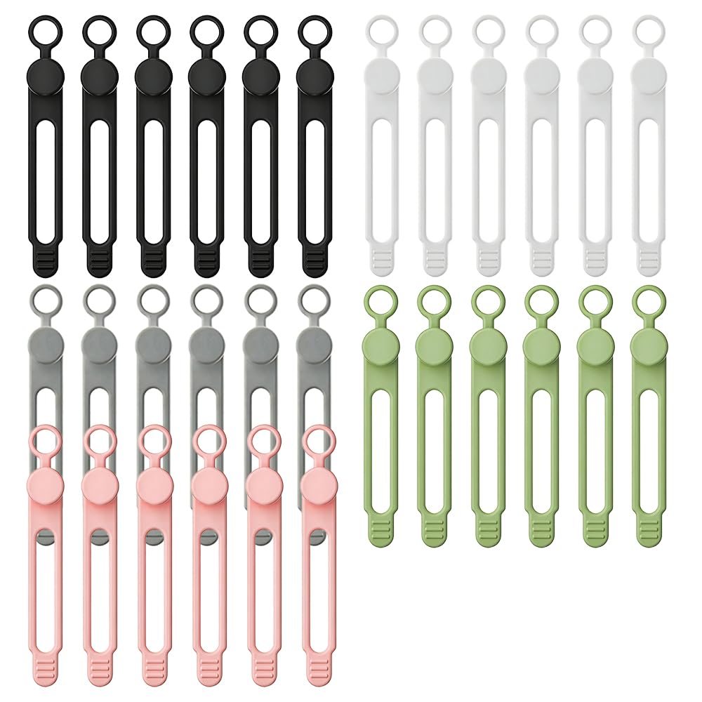 Data Cable Organizer Ties, Silicone Cable Straps Cord Organizer For Bundling Earphone, Charger Wire, Computer Cords, Reusable Cable Ties Wire Organizer In Home,Kitchen (30PCS-B)