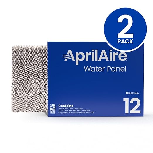 AprilAire 12 Water Panel Humidifier Filter Replacement for AprilAire Whole-House Humidifier Models 112, 224, 225, 440, 445, 445A, 448 (Pack of 2)