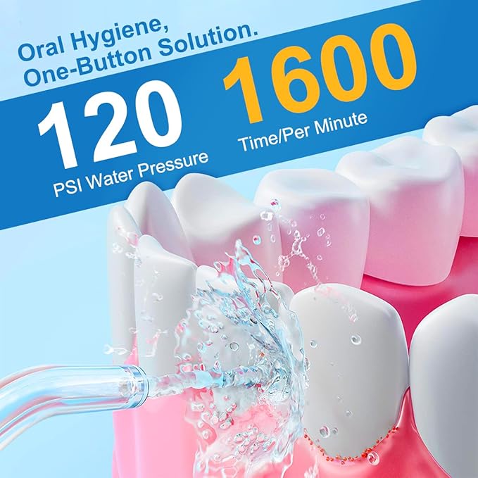Water Flossers for Teeth - Portable Electric Flosser for Teeth with 4 Modes & 5 Jet Tips Self-Cleaning Function USB Rechargeble IPX7 Cordless Water Flosser