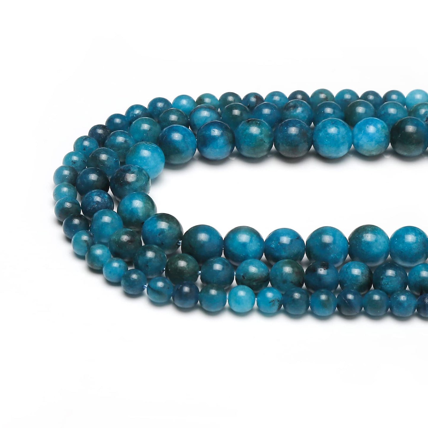 45pcs 8mm Natural Stone Beads Blue Apatite Beads Energy Crystal Healing Power Gemstone for Jewelry Making, DIY Bracelet Necklace