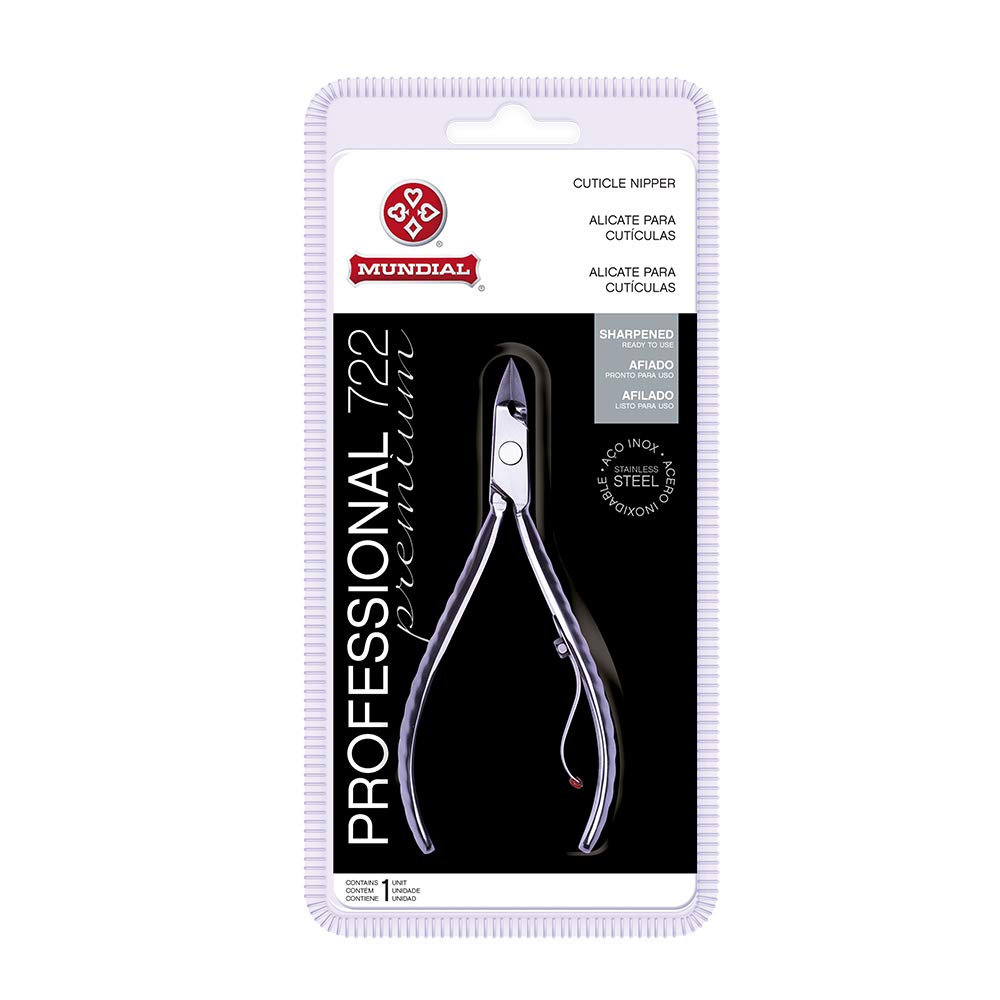 Mundial Professional Stainless Steel Cuticle Nipper 722-PR and Manicure and Pedicure Cuticle Pusher and Stick