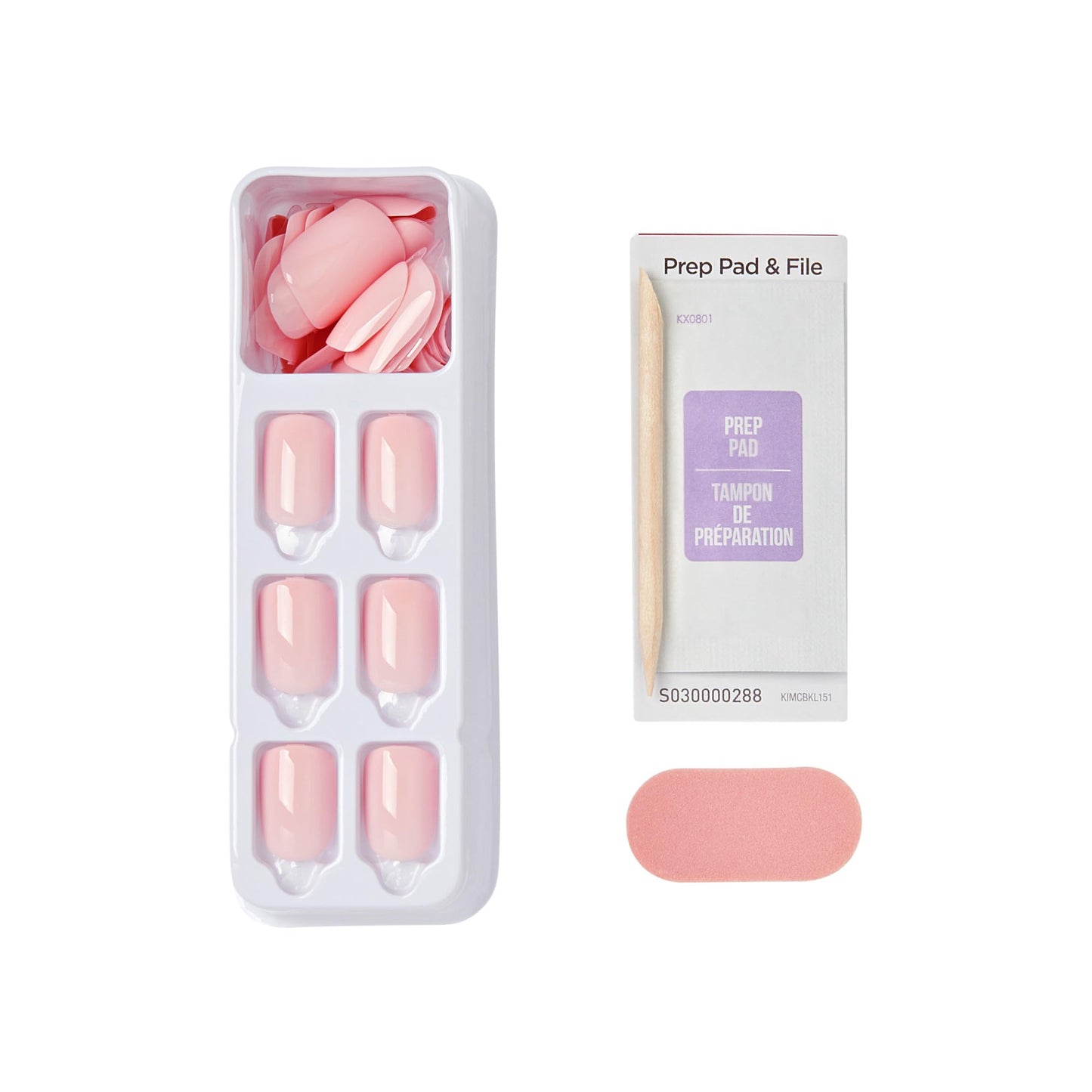 Kiss Impress No Glue Mani Press On Nails, Color, 'Pick me Pink', Pink, Short Size, Squoval Shape, Includes 30 Nails, Prep Pad, Instructions Sheet, 1 Manicure Stick, 1 Mini File