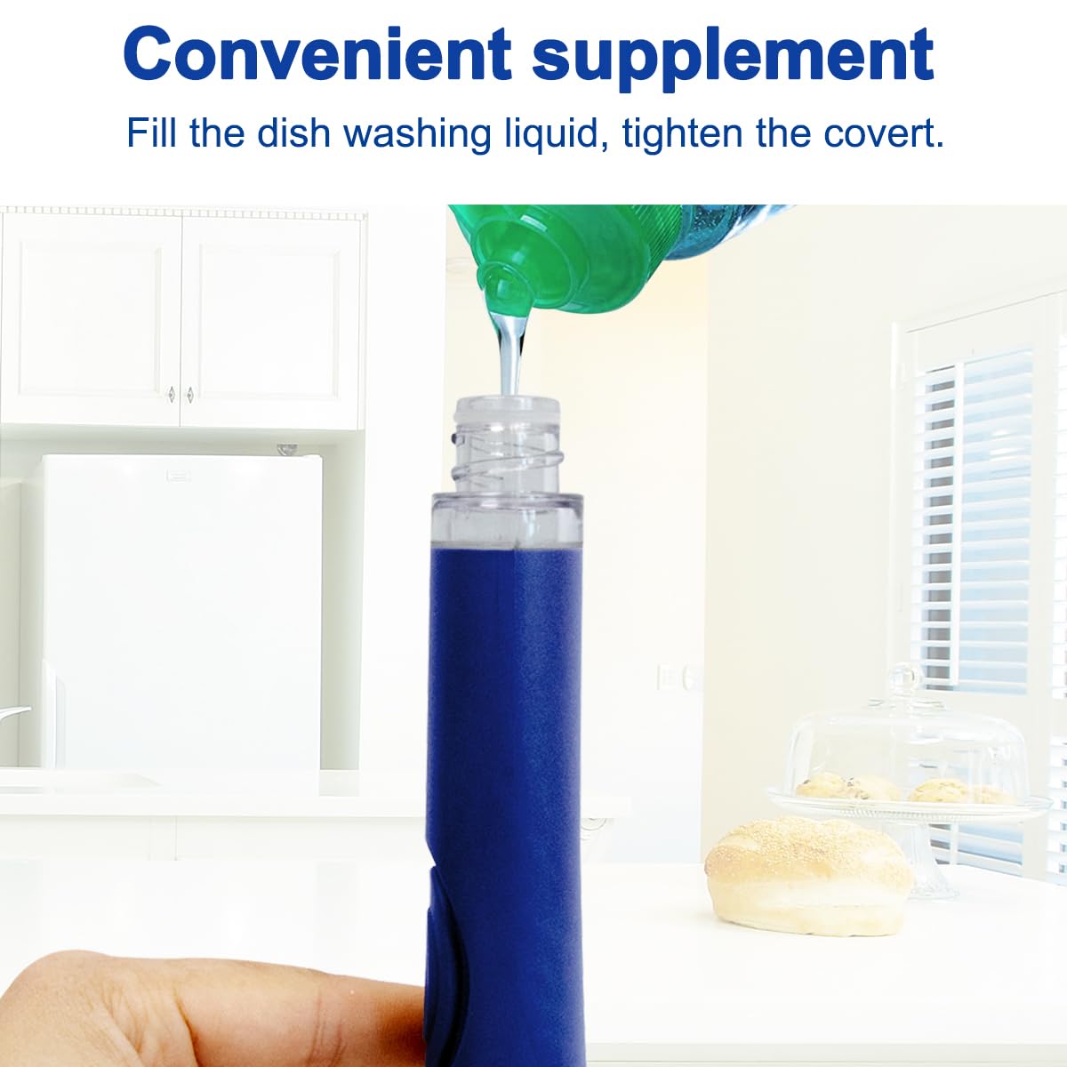 CELOX Dish Wand for Kitchen Sink, Dish Scrubber with Soap Dispenser