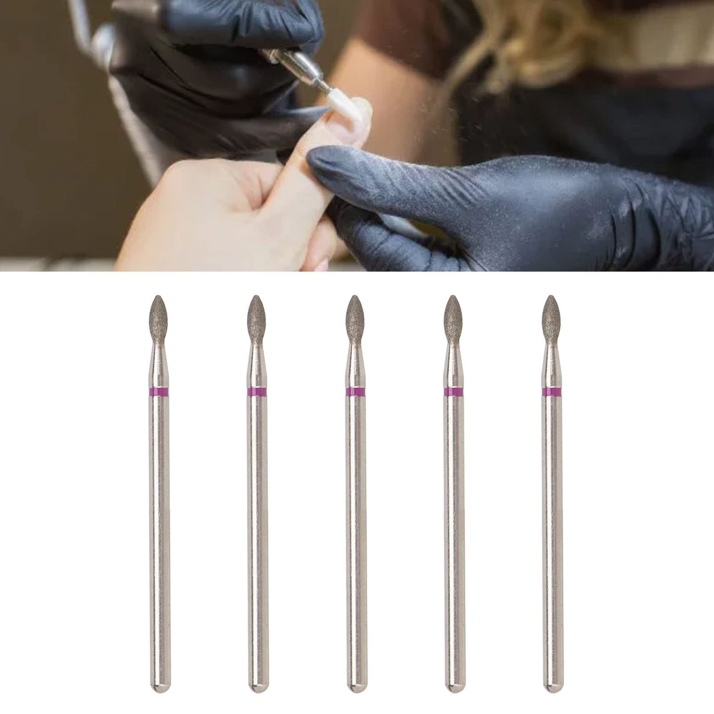 50pcs Diamond Nail Drill Bits – Cuticle Polishing & Fast Gel Removal Bits, Compatible with Most Nail Machines, Professional & Home Manicure