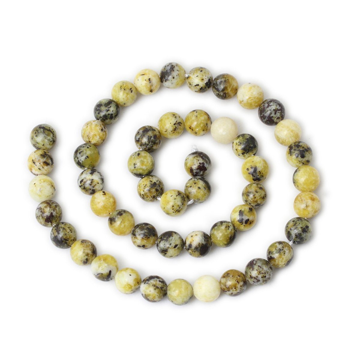CHEAVIAN 45PCS 8mm Natural Yellow Turquoise Gemstone Round Loose Beads Stone Beads for Jewelry Making DIY Materials 1 Strand 15"