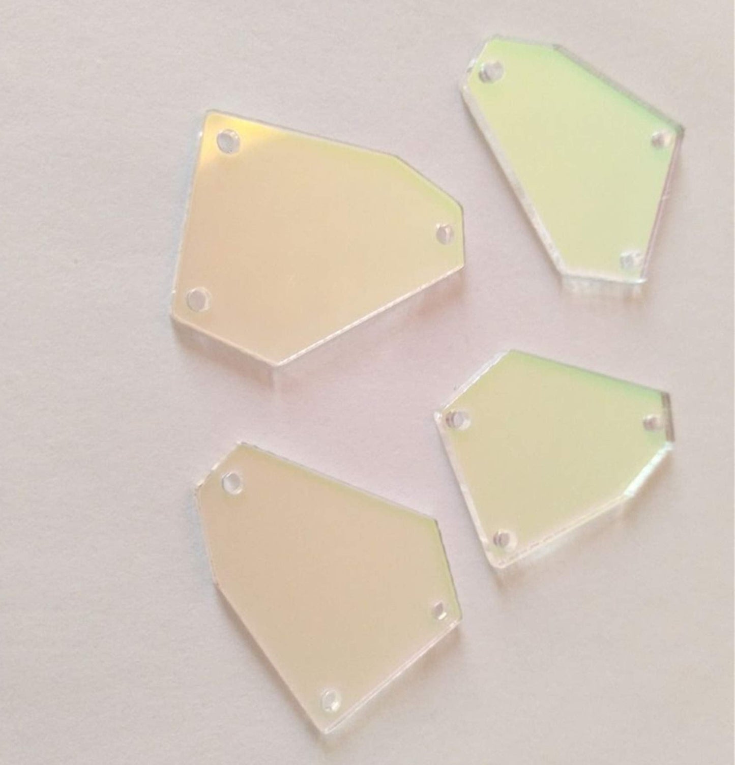 30PCS of Sew On Acrylic Irregular Mirror,DIY Mirrored Rhinestones for Costume Evening Dresses Cloth Garment Accessory 35MM (AB)