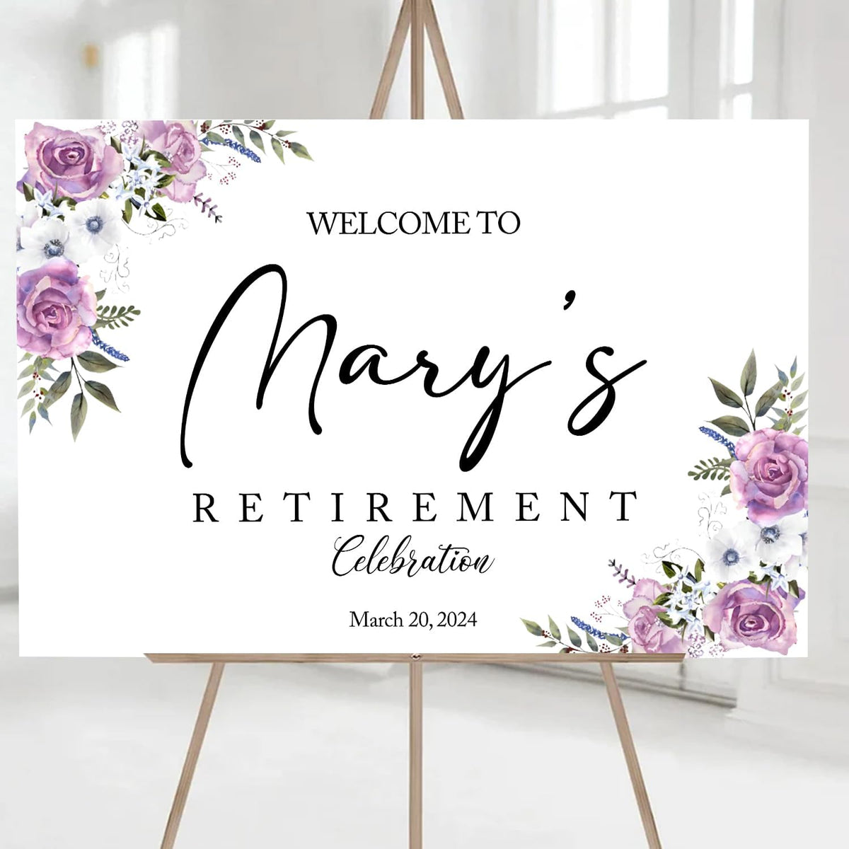 Retirement Party Decor - Gold & Black Celebration Welcome Sign, Full Size