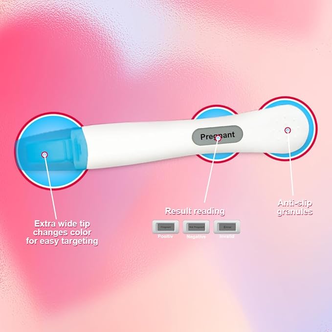 2X Early Digital Pregnancy Test Kit + 4X hcg Test Strips 10mIU/mL,at-Home Pregnancy Test Kit for Women with Easy-to-Read Results